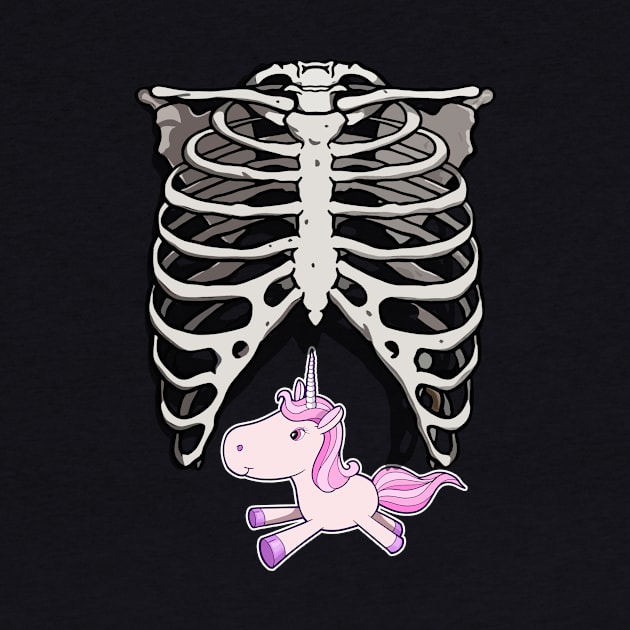 Halloween Pregnancy Unicorn Skeleton Dad Mom Costume by gaustadabhijot